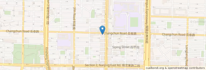 Mapa de ubicacion de ロイヤルホスト en 台湾, 新北市, 台北市, 中山区.