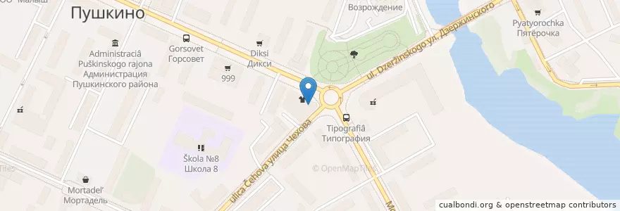 Mapa de ubicacion de Крошка-картошка en Rusia, Distrito Federal Central, Óblast De Moscú, Пушкинский Городской Округ.
