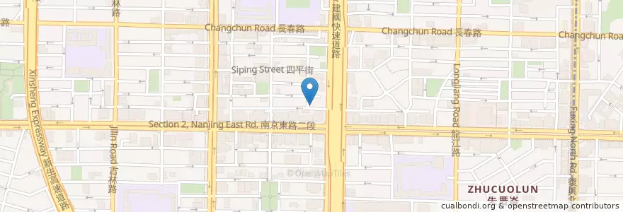 Mapa de ubicacion de 台北花見日式家庭料理咖啡 en Taiwan, 新北市, Taipé, 中山區.