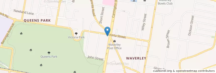 Mapa de ubicacion de Charing Cross Hotel en أستراليا, نيوساوث ويلز, Waverley Council, Sydney.