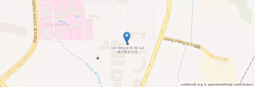 Mapa de ubicacion de 南方医科大学 en Çin, Guangdong, 广州市, 白云区.