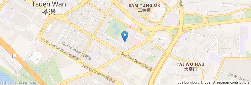 Mapa de ubicacion de 葛達二聖堂 SS Cosmas and Damian Church en Китай, Гуандун, Гонконг, Новые Территории, 荃灣區 Tsuen Wan District.