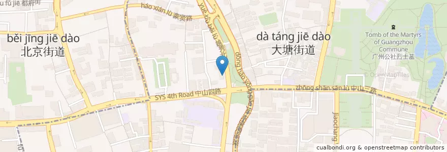 Mapa de ubicacion de 中国银行 en Çin, Guangdong, 广州市, 越秀区, 大塘街道.