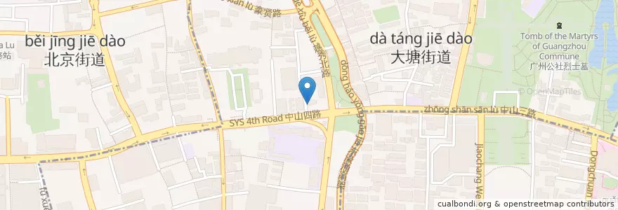 Mapa de ubicacion de 交通银行 en الصين, غوانغدونغ, 广州市, 越秀区, 大塘街道.