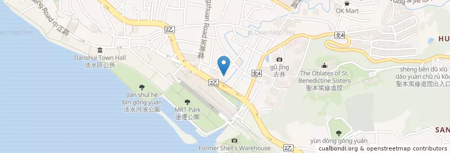 Mapa de ubicacion de 海饕鍋物料理 en 타이완, 신베이 시, 단수이 구.
