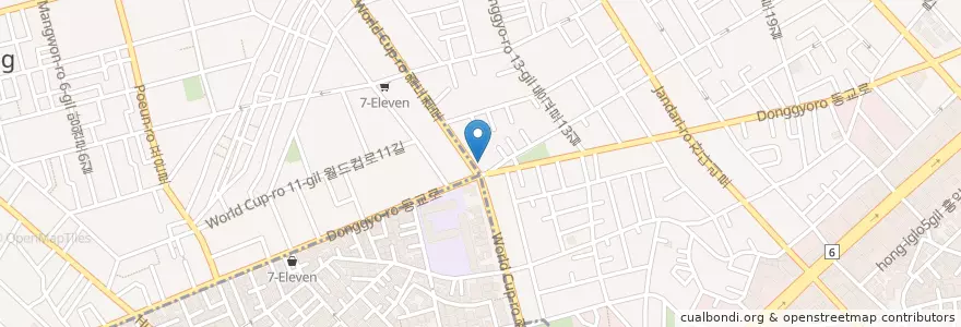 Mapa de ubicacion de Paris Baguette en Corea Del Sur, Seúl, 마포구.