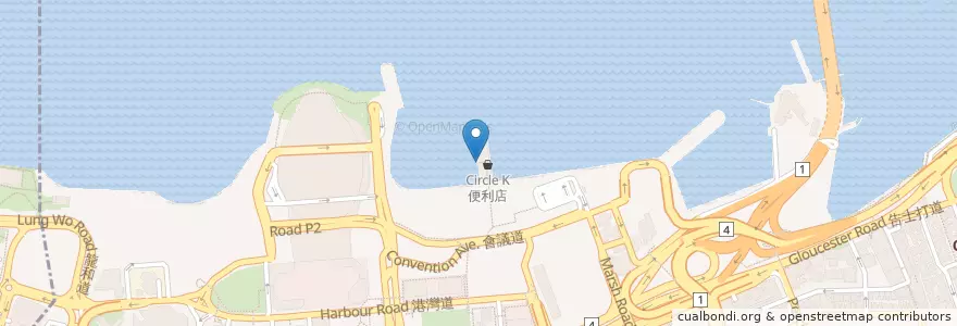 Mapa de ubicacion de 灣仔渡輪碼頭 Wan Chai Ferry Pier en China, Cantão, Hong Kong, Ilha De Hong Kong, Novos Territórios, 灣仔區 Wan Chai District.