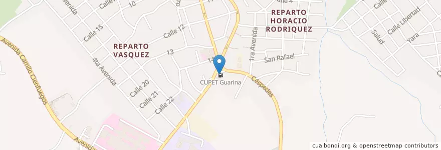 Mapa de ubicacion de CUPET Guarina en Cuba, Granma, Manzanillo, Ciudad De Manzanillo.
