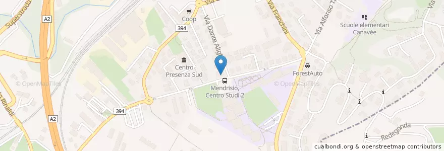 Mapa de ubicacion de Bar Pizzeria Liceo en Швейцария, Тичино, Мендризио, Circolo Di Mendrisio, Mendrisio.