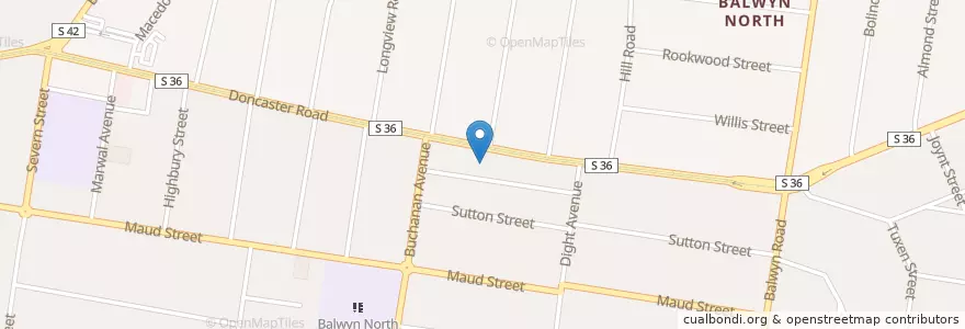 Mapa de ubicacion de North Balwyn Baptist Church en Austrália, Victoria, City Of Boroondara.