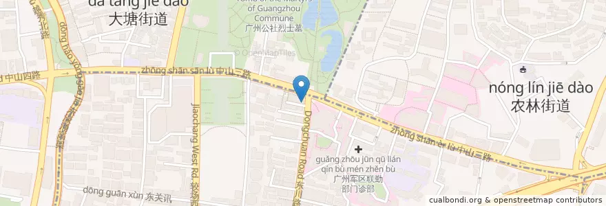 Mapa de ubicacion de 72街 en 中国, 広東省, 広州市, 越秀区.