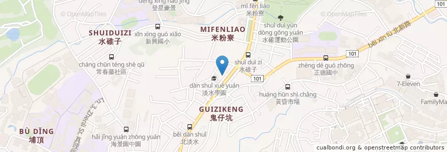 Mapa de ubicacion de 讚不絕口小火鍋 en 臺灣, 新北市, 淡水區.