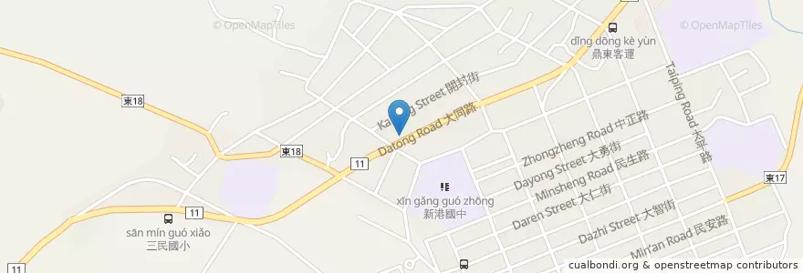 Mapa de ubicacion de 皇家山東牛肉麵 en Tayvan, 臺灣省, Taitung, 成功鎮.