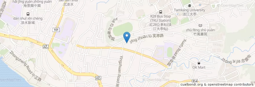 Mapa de ubicacion de 瀚侑美食館 en Тайвань, Новый Тайбэй, 淡水區.