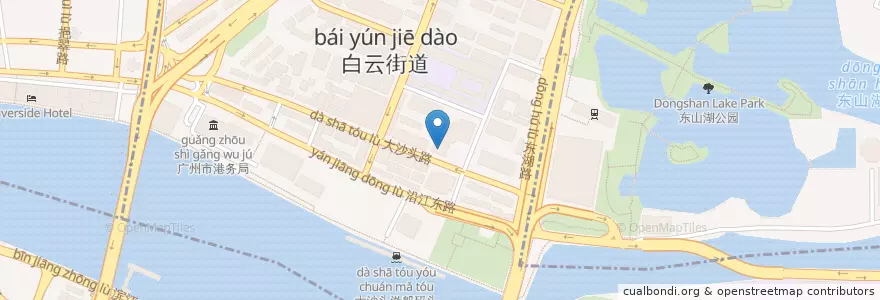 Mapa de ubicacion de 中国工商银行 en 中国, 広東省, 広州市, 越秀区, 白云街道.