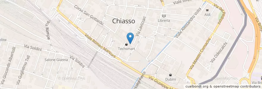 Mapa de ubicacion de Banca Migros en Suíça, Tessino, Distretto Di Mendrisio, Circolo Di Balerna, Chiasso.