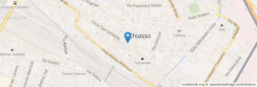 Mapa de ubicacion de Bar Chiasso en Schweiz/Suisse/Svizzera/Svizra, Ticino, Distretto Di Mendrisio, Circolo Di Balerna, Chiasso.