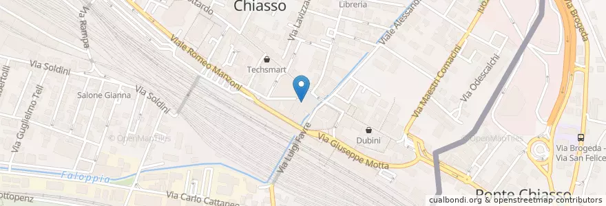 Mapa de ubicacion de Farmacia Centrale en ティチーノ州, Distretto Di Mendrisio, Circolo Di Balerna, Chiasso.
