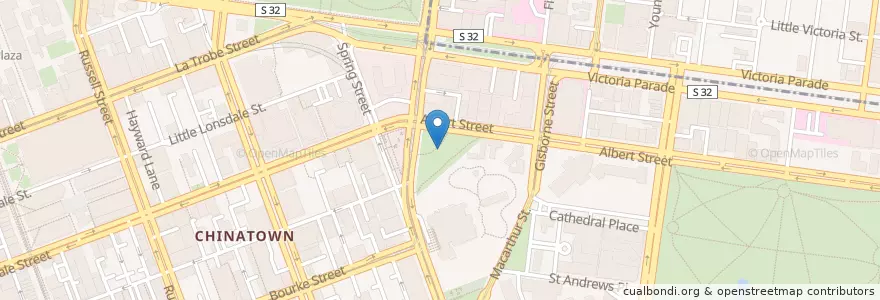 Mapa de ubicacion de Coles Fountain en Australië, Victoria, City Of Melbourne.