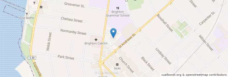 Mapa de ubicacion de St Andrew’s Anglican Church en 오스트레일리아, Victoria, City Of Bayside.