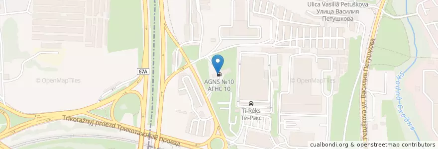 Mapa de ubicacion de АГНКС №10 en Russie, District Fédéral Central, Moscou, Северо-Западный Административный Округ, Район Южное Тушино.