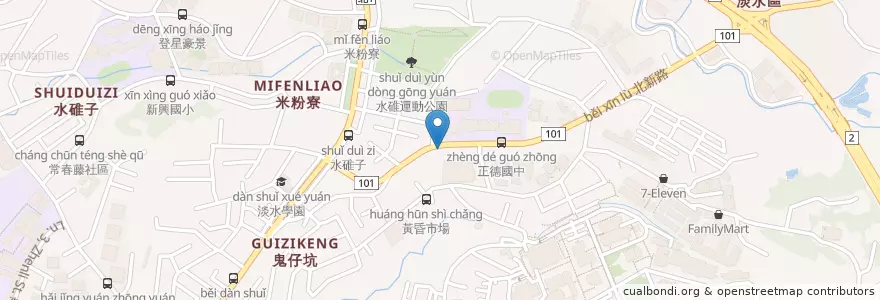 Mapa de ubicacion de 釣魚人海鮮快炒 en Taiwan, Nuova Taipei, Distretto Di Tamsui.