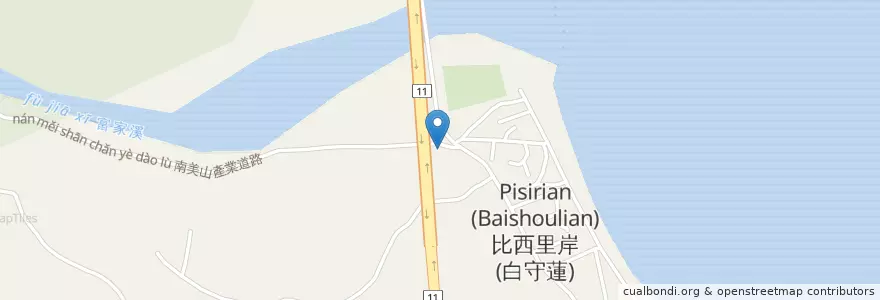 Mapa de ubicacion de 福德祠 en 台湾, 台湾省, 台東県, 成功鎮.