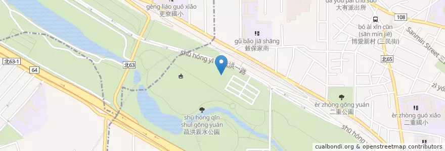 Mapa de ubicacion de 二重親水公園租借站 en 台湾, 新北市.