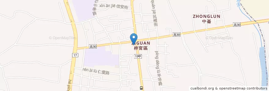 Mapa de ubicacion de 高雄市立圖書館梓官分館 en 臺灣, 高雄市, 梓官區.