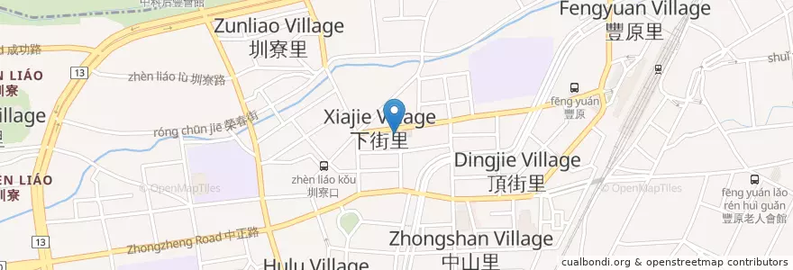 Mapa de ubicacion de 國泰世華商業銀行 en Taiwan, Taichung, Fengyuan District.