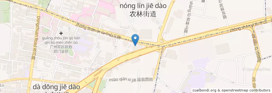 Mapa de ubicacion de 中山大学附属第一医院东山院区 en China, Guangdong, 广州市, 越秀区, 大东街道.