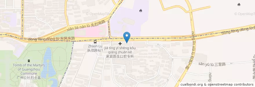 Mapa de ubicacion de 家庭医生整形美容医院 en Cina, Guangdong, 广州市, 越秀区, 农林街道.
