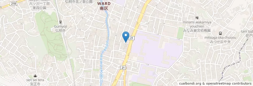 Mapa de ubicacion de つけ麺らーめん 春樹 en ژاپن, 神奈川県, 横浜市, 南区.