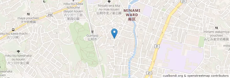 Mapa de ubicacion de 長島歯科クリニック en ژاپن, 神奈川県, 横浜市, 南区.