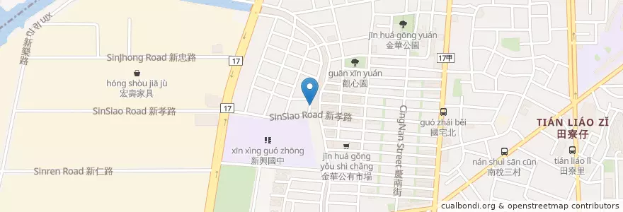 Mapa de ubicacion de 林師美式炒飯 en Taiwan, Tainan, Distretto Meridionale.