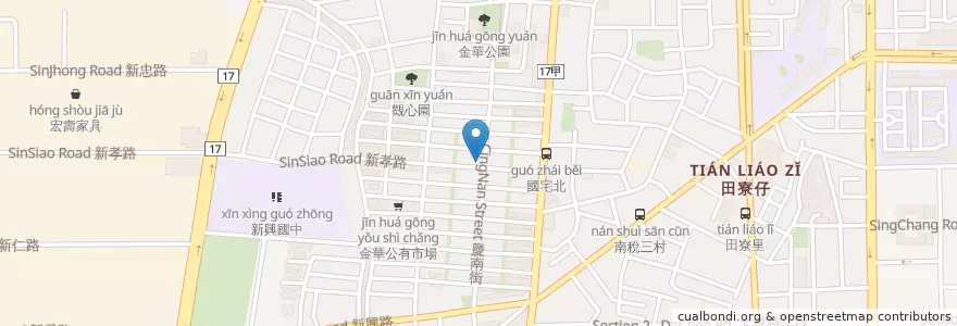 Mapa de ubicacion de 鐵路便當 en Taiwan, 臺南市, 南區.