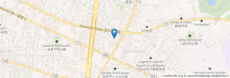 Mapa de ubicacion de Times Car PLUS en Japon, Tokyo, 杉並区.