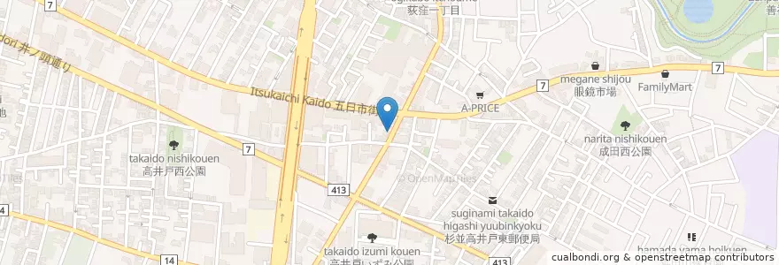 Mapa de ubicacion de 喜代司 en اليابان, 東京都, 杉並区.