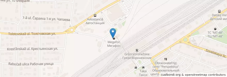 Mapa de ubicacion de Аптечный пункт en Russie, District Fédéral Central, Oblast De Lipetsk, Грязинский Район, Городское Поселение Грязи.