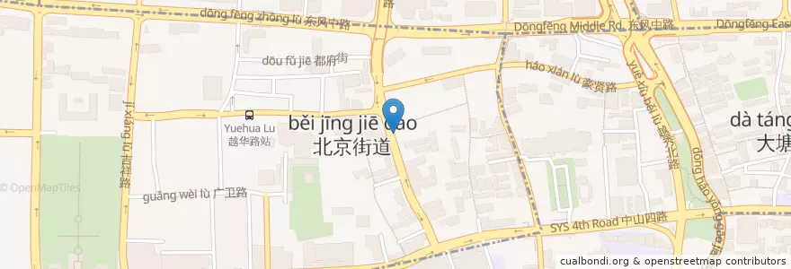 Mapa de ubicacion de 广州市司法局 en Chine, Guangdong, Canton, 越秀区, 北京街道.