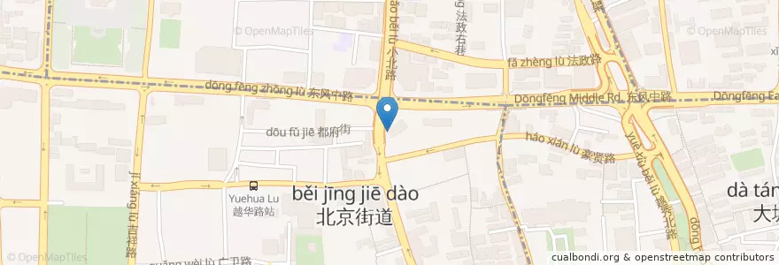 Mapa de ubicacion de 兴业银行 en China, Cantão, Cantão, 越秀区, 北京街道.
