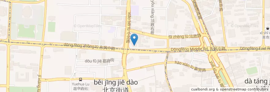 Mapa de ubicacion de 中国银行 en Китай, Гуандун, Гуанчжоу, 越秀区, 洪桥街道.