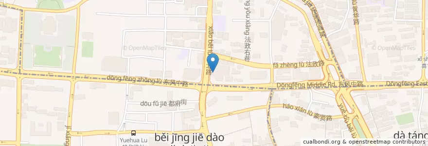 Mapa de ubicacion de 平安银行 en 中国, 広東省, 広州市, 越秀区, 洪桥街道.