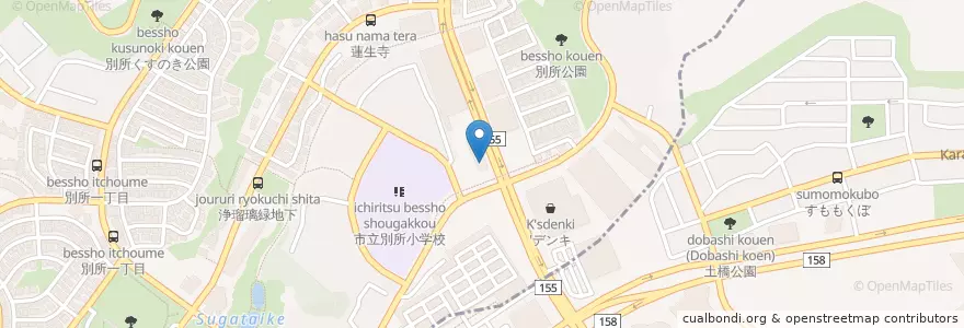 Mapa de ubicacion de くら寿司 en 日本, 东京都/東京都, 八王子市.