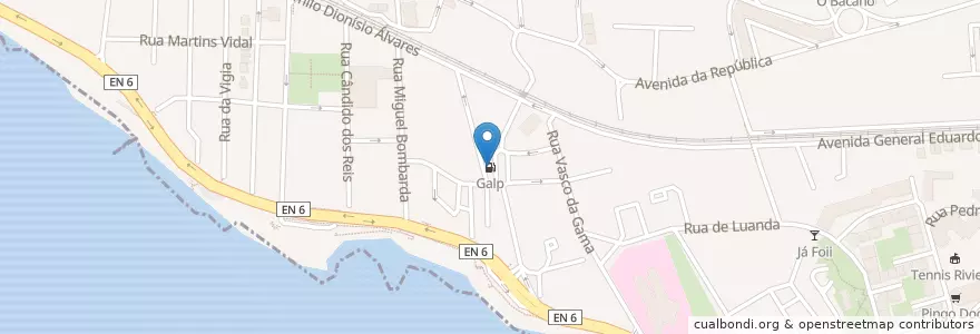 Mapa de ubicacion de Galp en پرتغال, Área Metropolitana De Lisboa, Lisboa, Grande Lisboa, Cascais.
