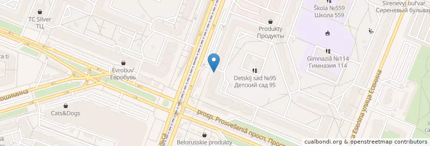 Mapa de ubicacion de Райффайзен en Russie, District Fédéral Du Nord-Ouest, Oblast De Léningrad, Saint-Pétersbourg, Выборгский Район, Округ Сергиевское.