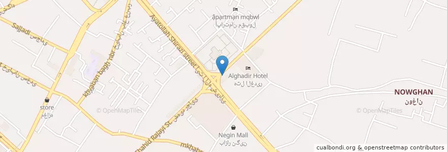 Mapa de ubicacion de بانک مسکن en イラン, ラザヴィー・ホラーサーン, شهرستان مشهد, مشهد, بخش مرکزی شهرستان مشهد.
