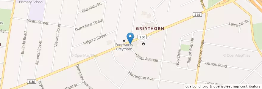 Mapa de ubicacion de Greythorn Sandwich Cafe en Австралия, Виктория, City Of Boroondara.