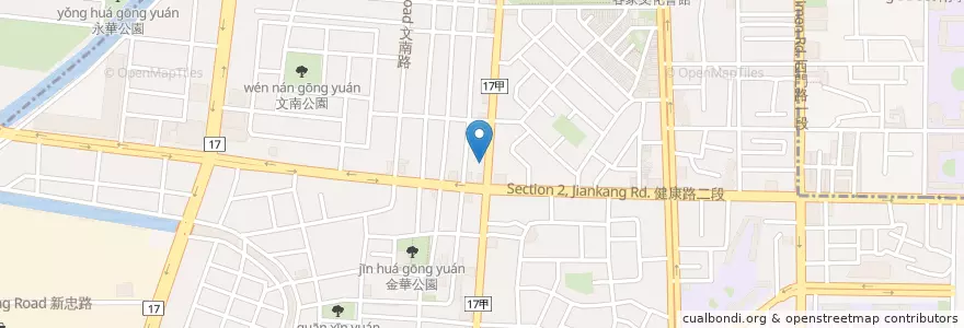 Mapa de ubicacion de 台新國際商業銀行 en Taiwán, 臺南市, 南區.