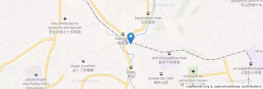 Mapa de ubicacion de 伏見稲荷堂 en Japão, 神奈川県, 横浜市, 保土ヶ谷区.